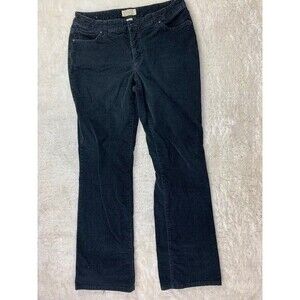 St Johns Bay Size 12 Womens Corduroy Jeans Black Straight Secretly Slender Boot